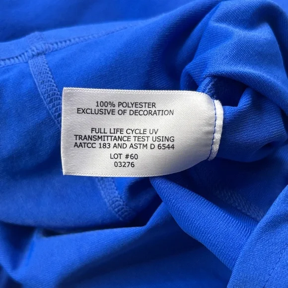 💙 Coolibar Royal Blue Quarter Zip Sun Shirt Womens Large UPF Short Sleeve 💙 - Picture 12 of 13